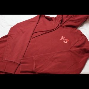 Y-3 men’s square logo hoodie (burgundy)
